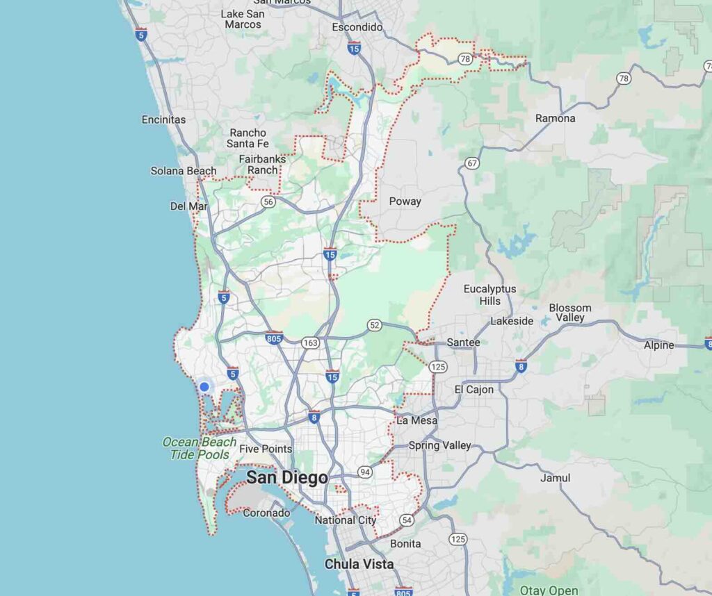 map of San Diego